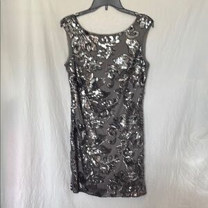Elegant Silver Sequin Dress
